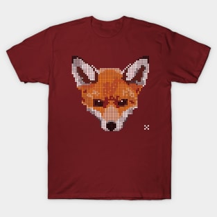 Cute Red Fox in pixel design T-Shirt